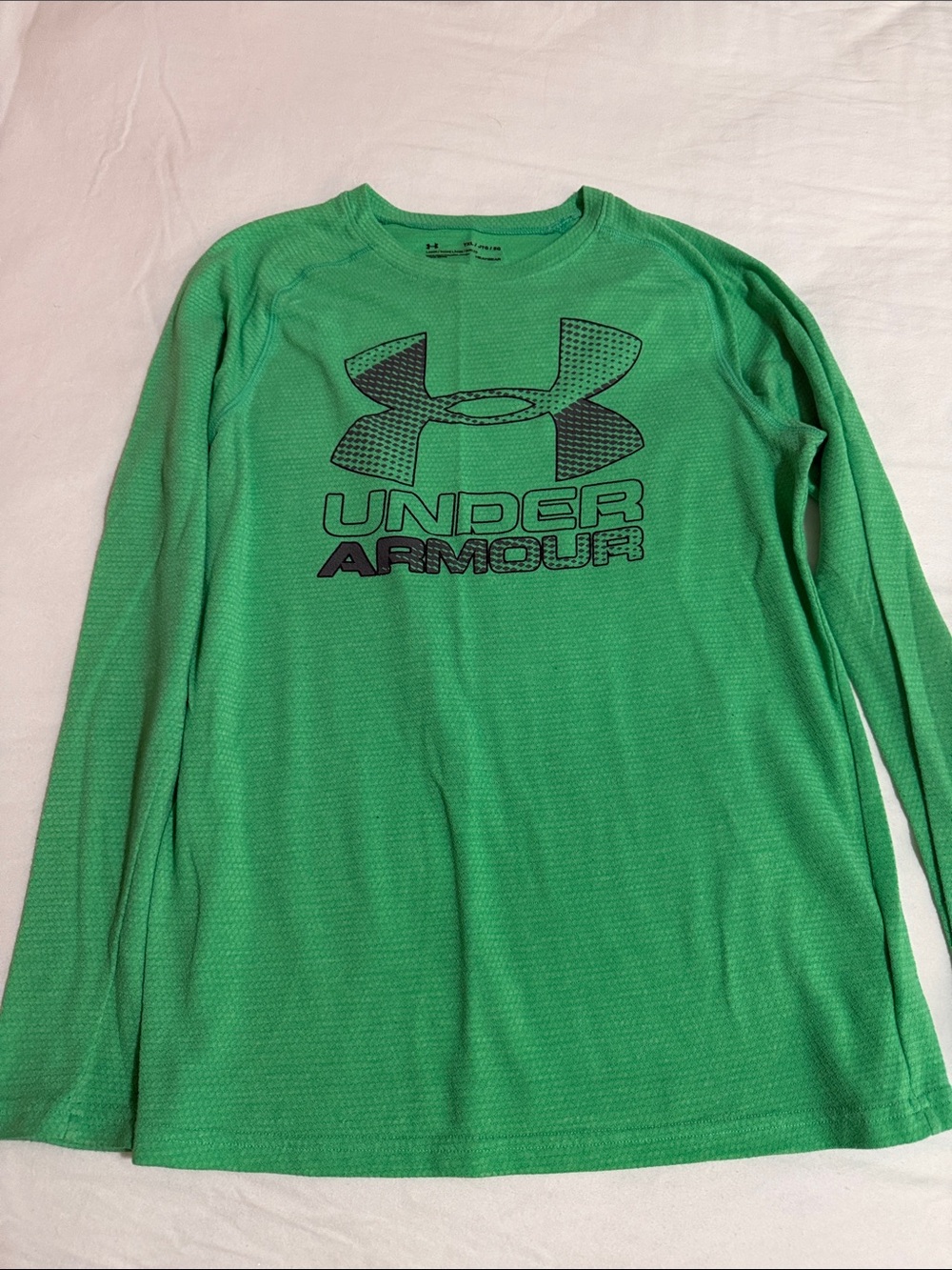 Under Armour Boy's Long Sleeve Tech Tee - Bright Green with Black Logo